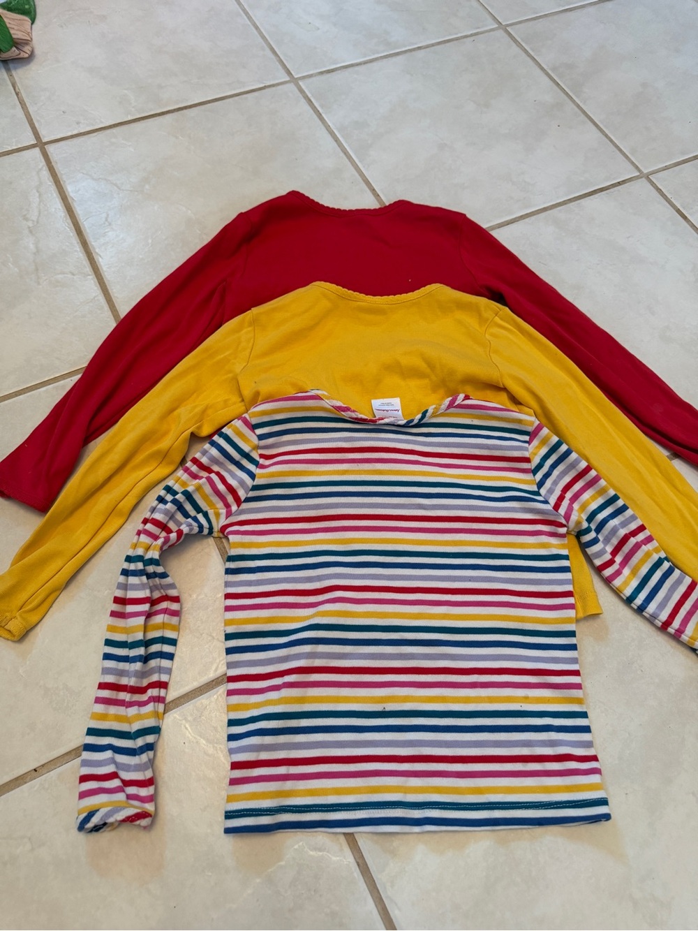 Hanna Andersson Kids Long Sleeve Tops Set - Red, Yellow, Multicolor Stripes